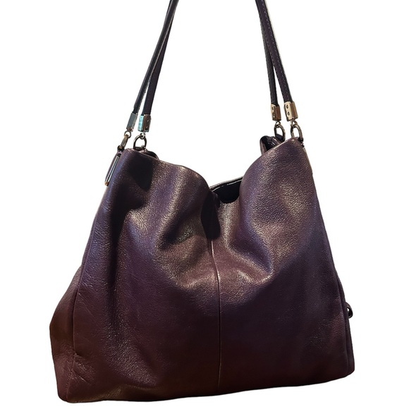 Vintage Coach Madison Phoebe Plum Pebbled Leather Shoulder Bag - Picture 2 of 13